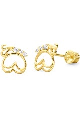 sudden high grade snail cubic zirconia stud earrings for babies